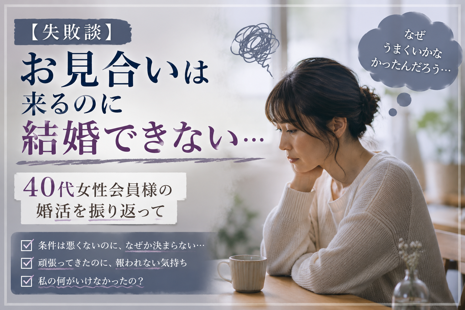 40代女性会員様の婚活を振り返って